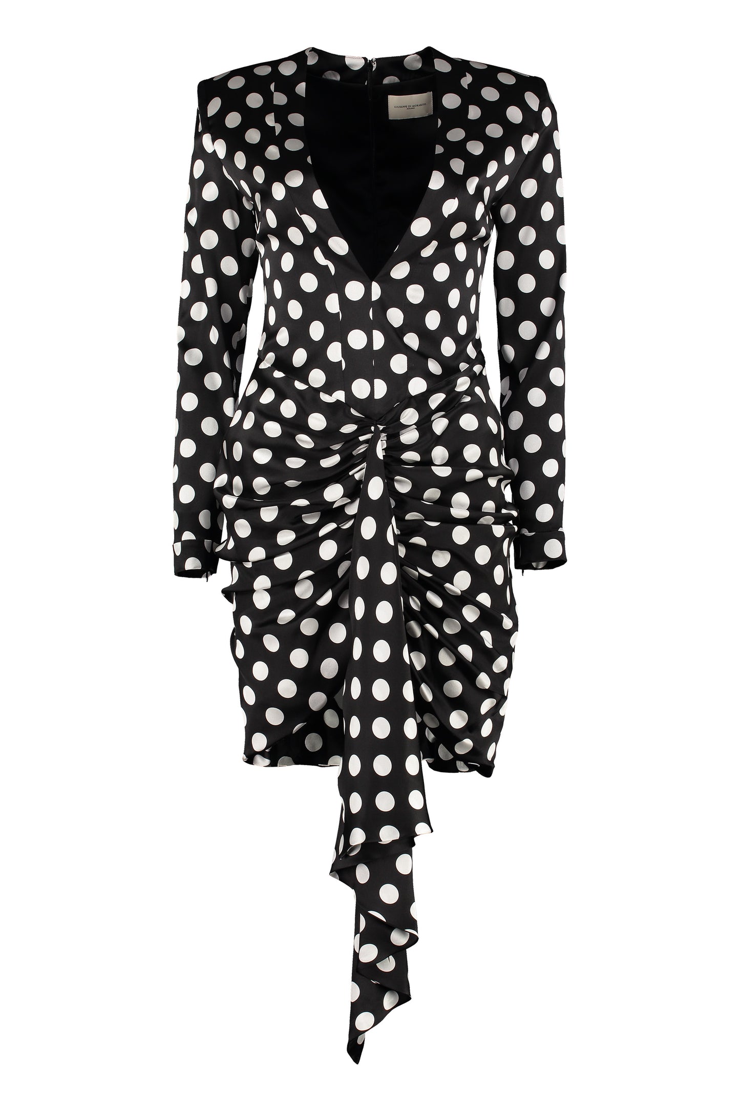Polka-dot print silk mini dress