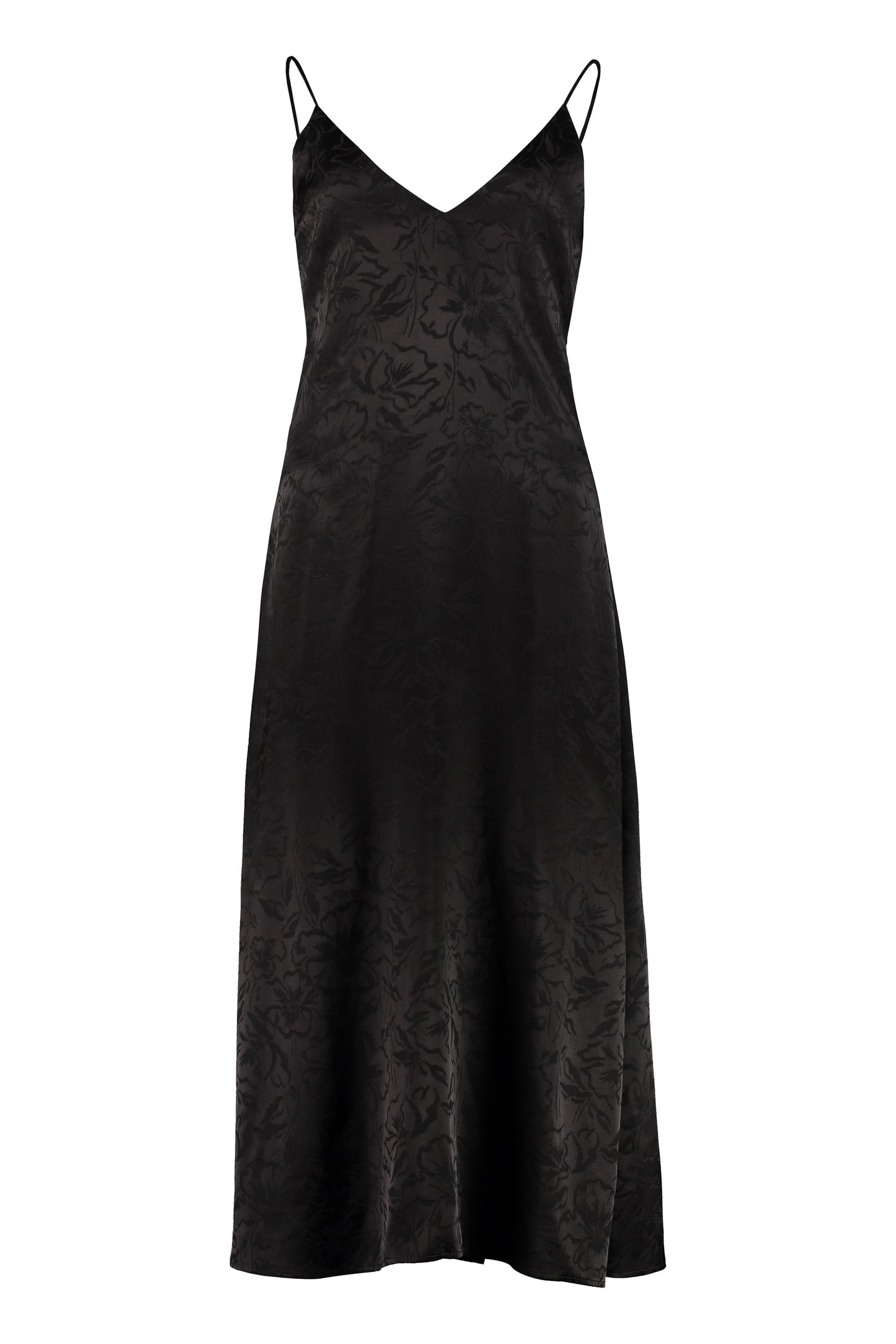 Floral jacquard fabric dress