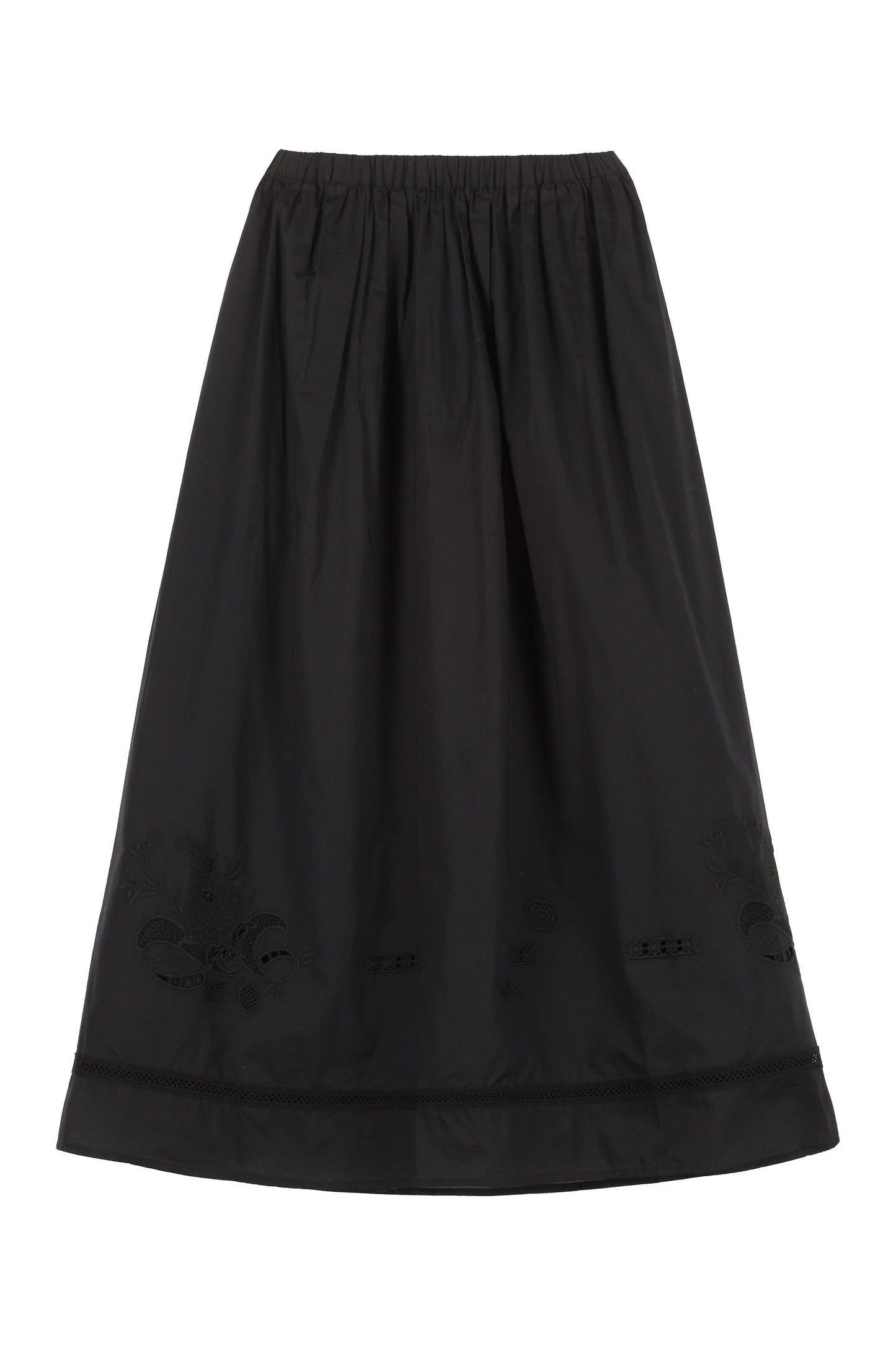 Cotton skirt with micro embroideries