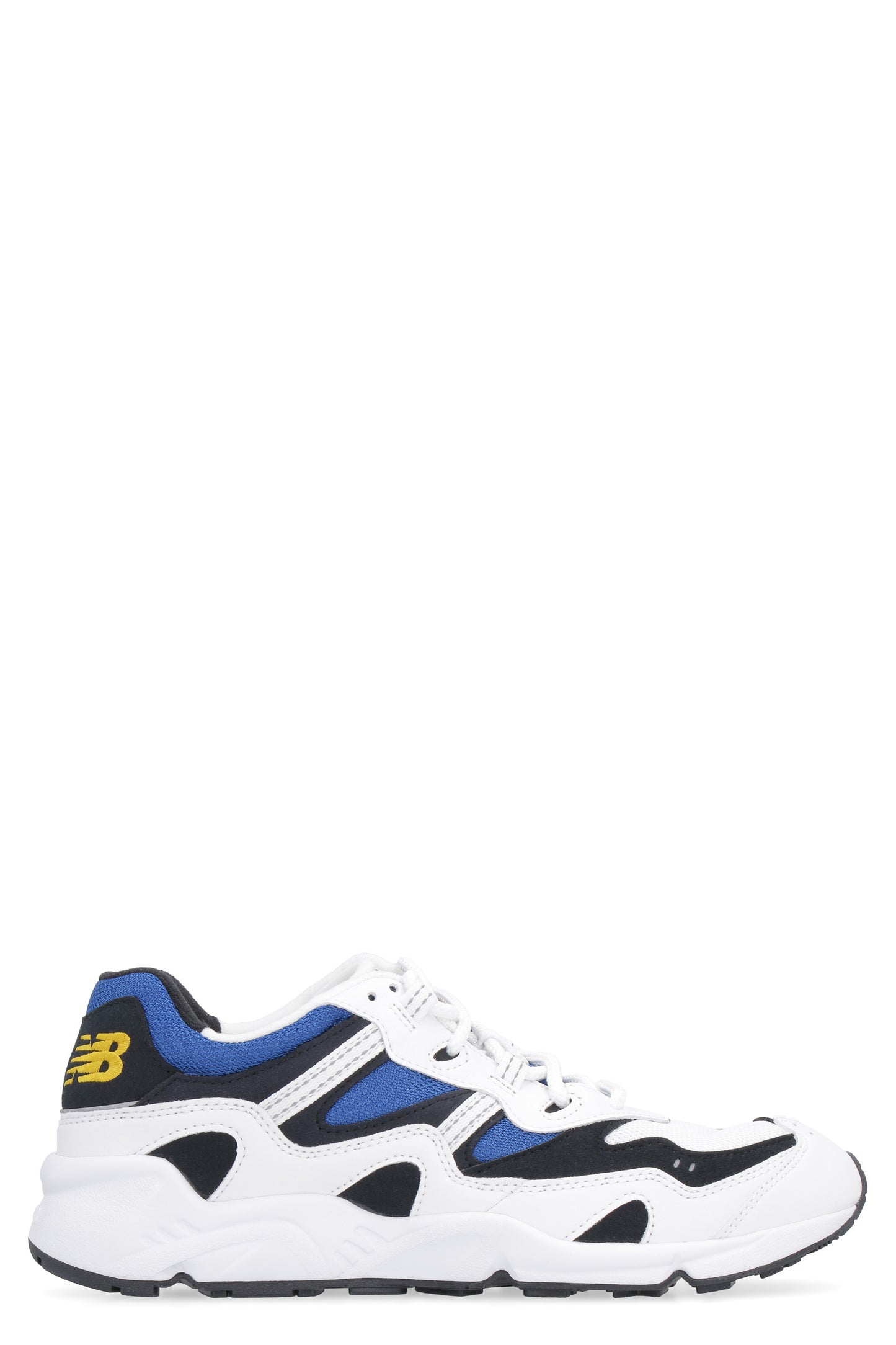 Leather and fabric low-top sneakers
