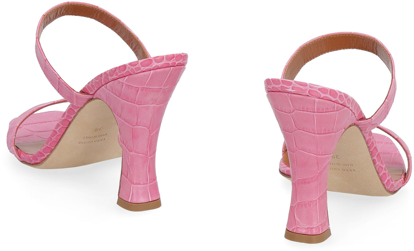 Heeled leather sandals