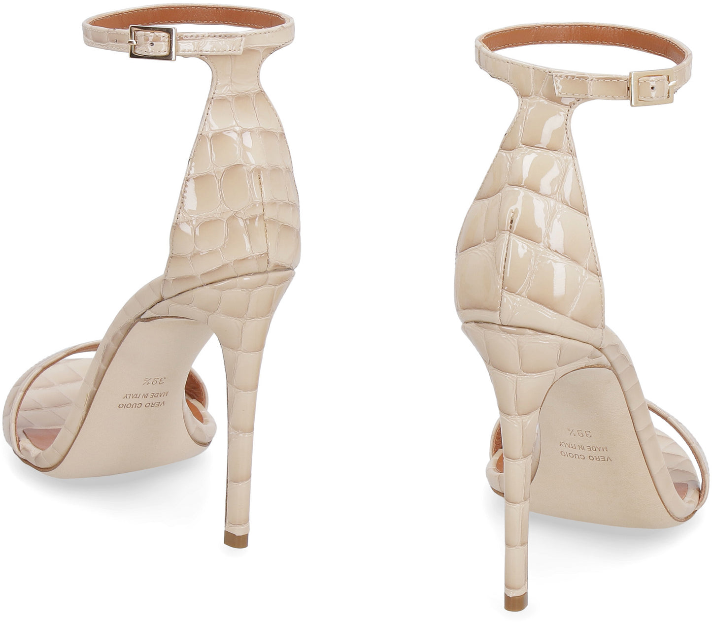Heeled leather sandals