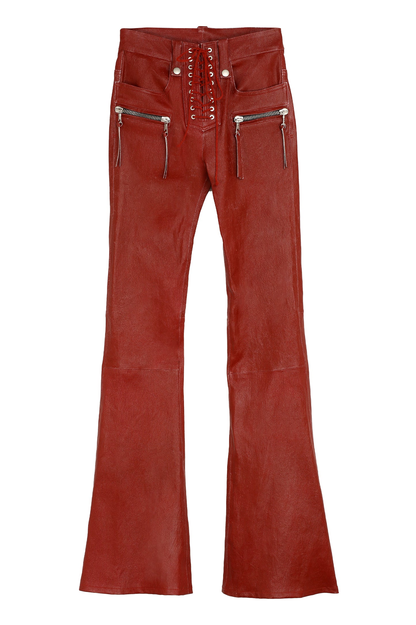 Vintage leather flared trousers