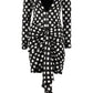 Polka-dot print silk mini dress