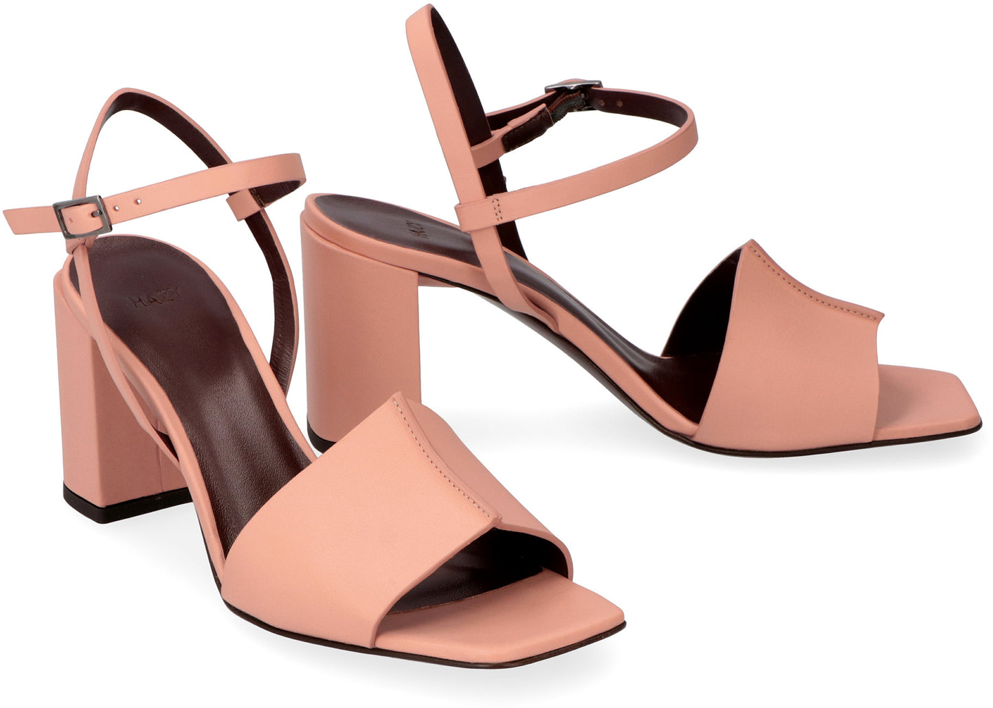 Heeled leather sandals