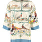 Disney x Gucci printed silk pajama blouse