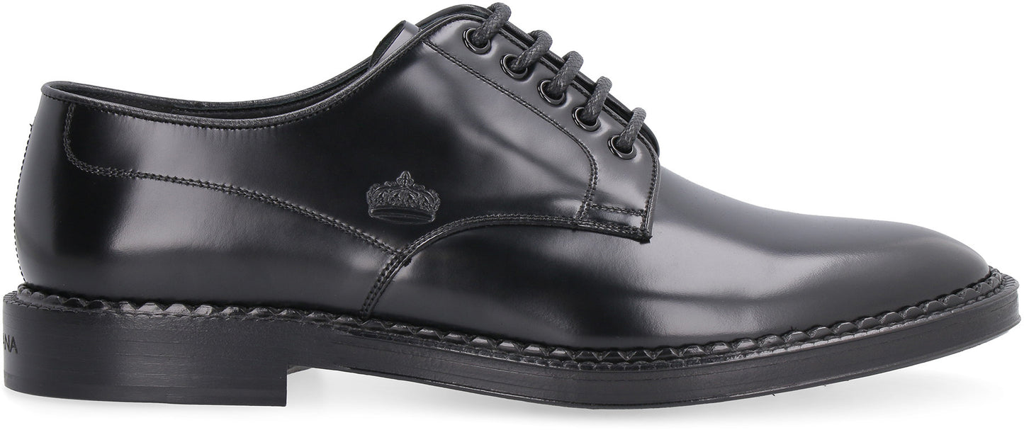 Leather lace-up derby shoes