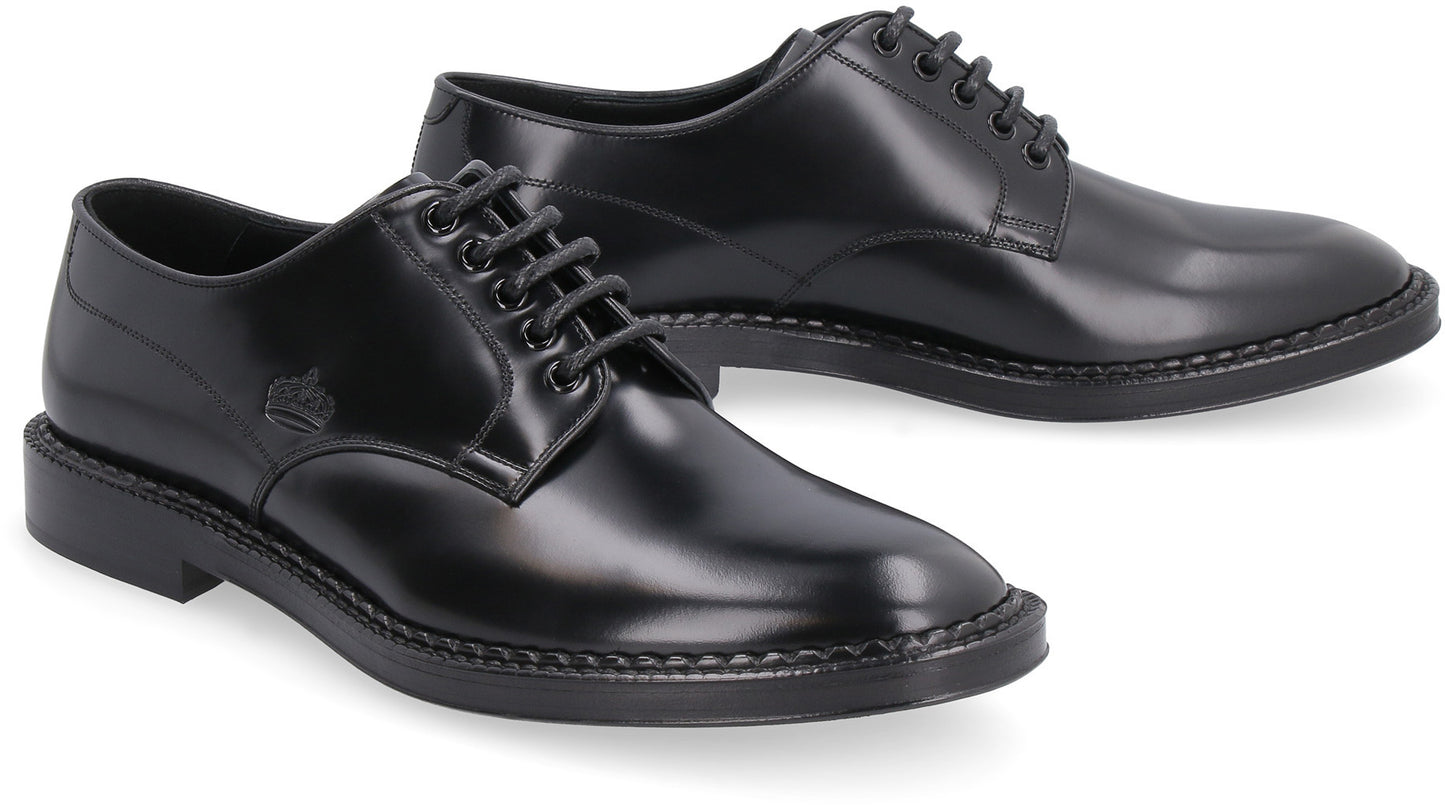 Leather lace-up derby shoes