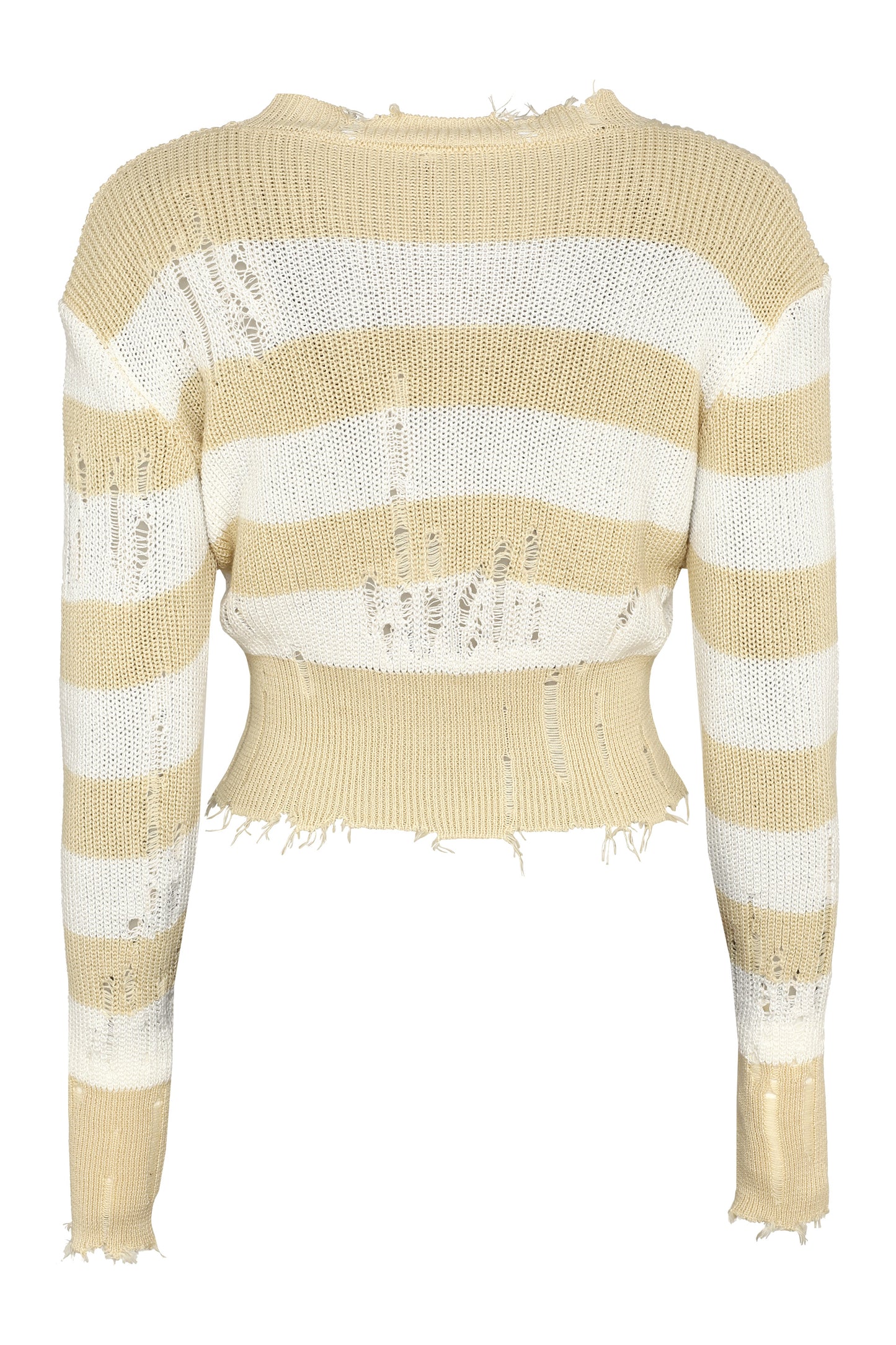Striped distressed sweater