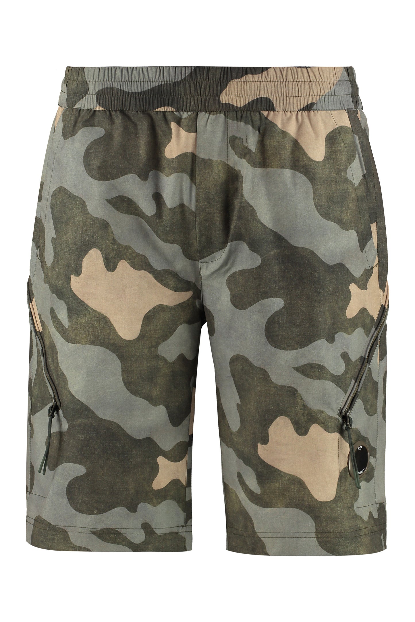 Camouflage print nylon bermuda shorts