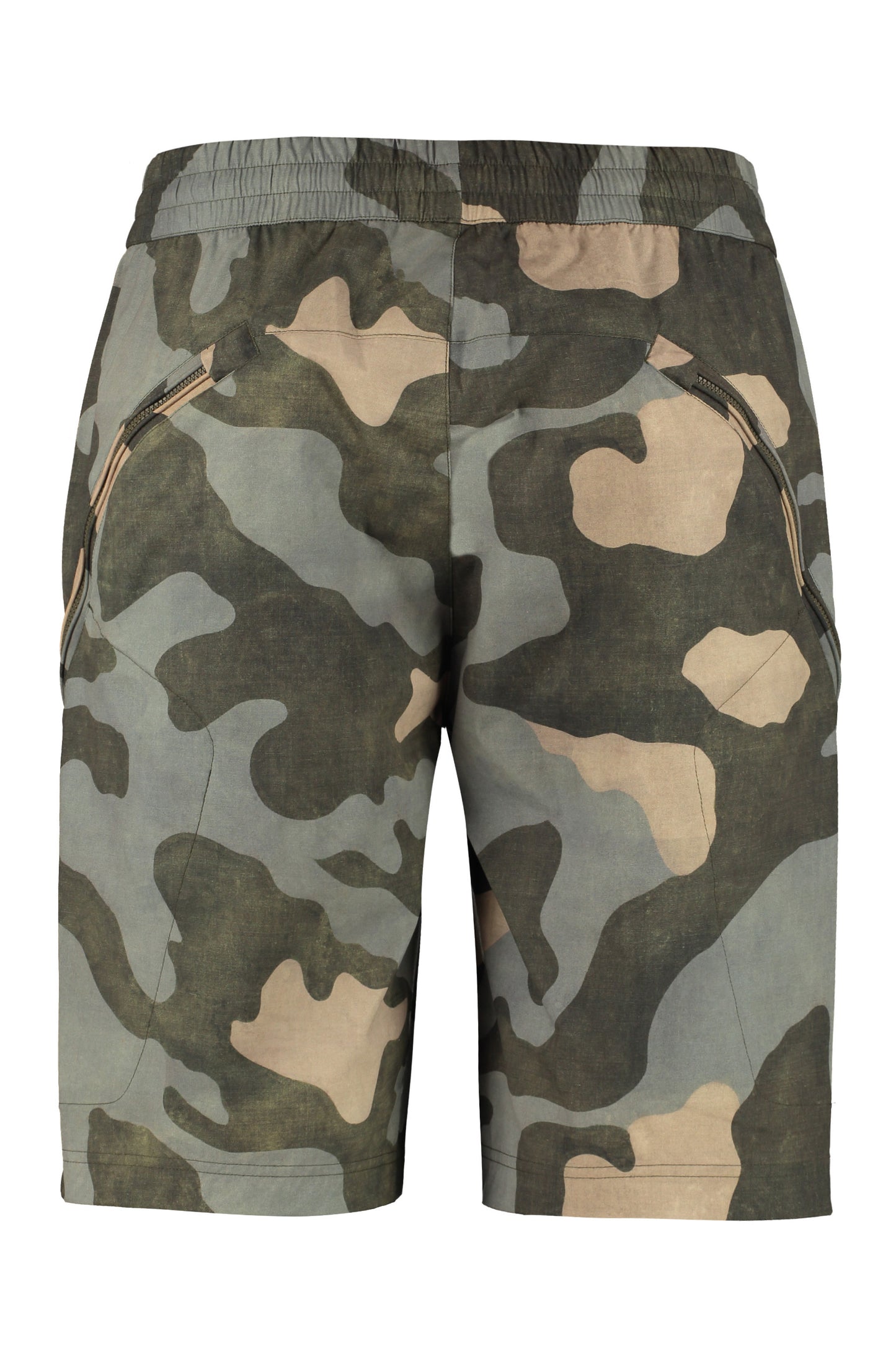 Camouflage print nylon bermuda shorts