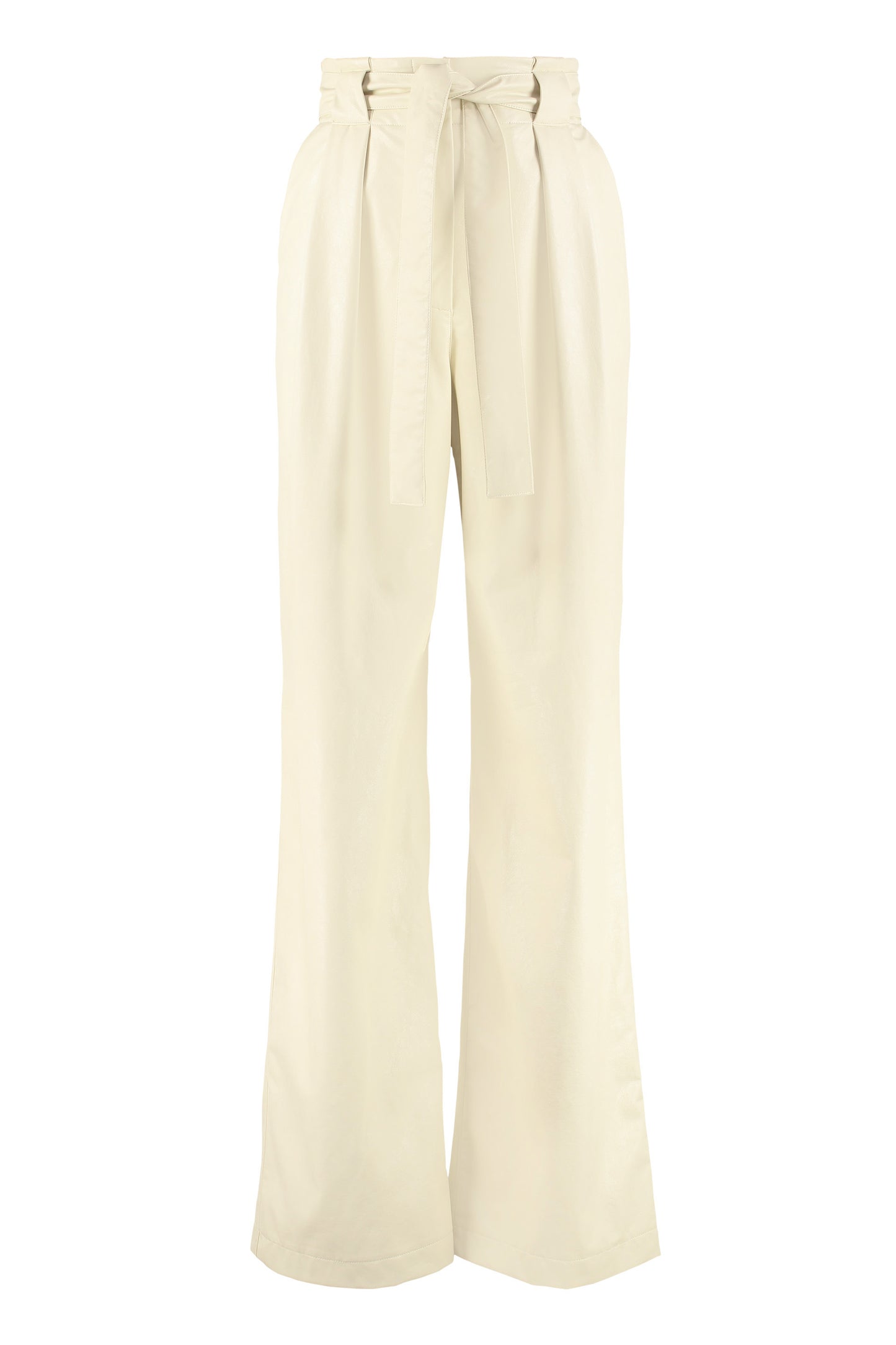 Faux leather wide leg trousers