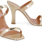 Metallic leather sandals