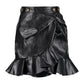 Faux leather mini skirt