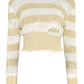 Striped distressed sweater