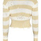 Striped distressed sweater